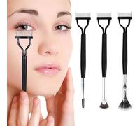 3 pettini separatori per ciglia, spazzola a doppia testa per sopracciglia, ventaglio per ciglia, mascara, strumento separatore per mascara, pennello a ventaglio piegato, strumento professionale per il