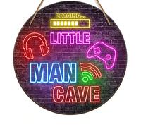 3 pezzi/1 pezzo - Cartello in legno rotondo da 20 cm per decorazione della stanza dei bambini e della nursery, decorazione per la stanza di un bambino, cartello per la "tana" di un ragazzino, decorazi