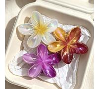 3 pezzi/1 pezzo Fermagli per capelli a forma di grande fiore di ibisco da 8 cm/3,14 pollici, colorati e vivaci, realizzati in materiale plastico leggero, adatti per l'uso quotidiano, attività all'aper