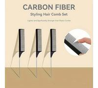 3 pezzi/1 pezzo Pettine a punta nera, un pettine per tintura dei capelli con spuntoni a forma di spillo in acciaio - Pettine da parrucchiere progettato per la divisione dei capelli e con design a punt