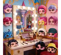 3 pezzi/12 pezzi Maschere di stile cartone animato del gruppo K-POP femminile, realizzate in tessuto premium delicato sulla pelle. Merchandising a tema Warrior Rumi con stile INS carino, perfetto per 