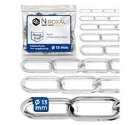 3 pezzi 150-cm = 1,5-metri 13-mm di spessore catena in acciaio inox V4A a maglia lungo da NietFullThings in un unico pezzo catena di ancoraggio DIN 5685 DIN 763 1,5-m