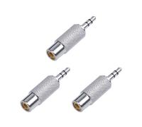 3 Pezzi 3,5 mm Maschio Stereo A RCA Mono Femminile Audio Adapter, Argento