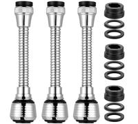 3 Pezzi 360° Rotante Aeratore Rubinetto Cucina, Prolunga Rubinetto Cucina Flessibile Adattatore Rubinetto Cucina, Doccino Per Lavandino Cucina, Rompigetto Per Rubinetti Per Cucine, Bagni, Giardini