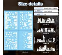 3 pezzi, 4 pezzi, 5 pezzi, 6 pezzi, 9 pezzi, decorazioni natalizie per finestre, in PVC impermeabile, adesione elettrostatica con fiocchi di neve, renne, alberi, campane, disegni di cabine (4 pezzi N)