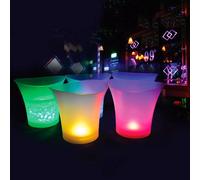 3 pezzi 5 litri LED secchiello per il ghiaccio 7 colori mutevoli vino bar festa