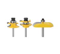 3 pezzi 6 mm 1/4 pollice asta grande per armadio e perno stile set fresatura porta pannello armadio alzata fresa per legno (NO1 6,35 mm shank)