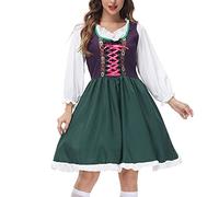 3 pezzi abito da festa donna birra, abito medievale donna manica lunga vintage taglio ampio halloween sexy chic rinascimentale cosplay per la casa partito uniforme carnevale mi lungo bar vestito