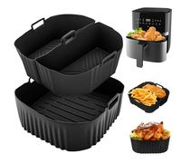 3 Pezzi Accessori Friggitrice ad Aria in Silicone 2 x 3.1L + 1 x 6.2L,Contenitori Friggitrice ad Aria Accessori,per Cosori Turboblaze 5,5L/6L/6,2L, Philips 2000 NA230 6,2L, Russell Hobbs