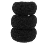 3 Pezzi Accessori per Chignon Elegante Chiusura Nascosta, Nero | Nucleo in Spugna, Rete in Nylon e Tessuto, Riutilizzabile, Comodo per Chioma Lisci Medi, Scuola e Danza