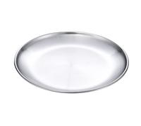 3 Pezzi Acciaio Piatto Tondo 26 Cm per Cucina Barbecue Ristorante