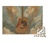 3 Pezzi Acoustic Guitar Set Di Biancheria Da Letto Con Stampa 3D Morbida Microfibra Con Chiusura A Strappo Musical Wings Art Style Decorazione Per La Camera Da Letto Per Ragazzi E Ragazze 38x26cm/1000