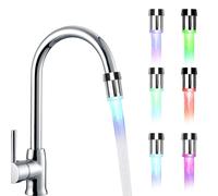 3 Pezzi Acqua Rubinetto LED Colorato con 7 Colori Rubinetto Intelligente del LED, Accessori per Rubinetti da Cucina e Bagno