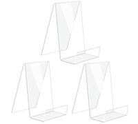 3 Pezzi Acrilico Espositori, Display Espositore da Tavolo Acrilico, Trasparente Supporto per Libri, Espositore per Libri, Trasparente Plastica Book Stand per Visualizzazione Libri, Quaderni