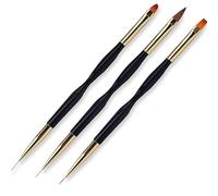3 pezzi acrilico francese striscia Nail Art Liner pennello set 3D punte manicure Ultra-sottile linea disegno penna Gel pennelli strumenti di pitturaTrattamento ingegnoso