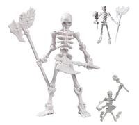 3 Pezzi Action Figure Scheletro, Chiave Scheletro Appendibile e Mobile con Armi Multiple, Decorazione Desktop Fai da Te per la Casa, Chiave per la Scuola The Skeleton Key Skeleton