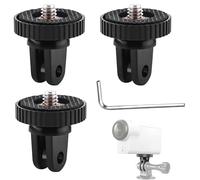 3 Pezzi Adattatore Per Treppiede,Regolabile Nero Per Fotocamera,1/4 Di Pollice Filettatura Adattatore Fotocamera,Con 1 Chiave Inglese,Per Gopro,Sjcam O Altri Supporti Per Action Cam