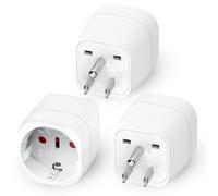 3 Pezzi Adattatore Presa Americana, 2500W Adattatore Universale da Viaggio, Adattatori da Viaggio per USA/Canada/Messico, Convertitore Europa a Presa Americana per Viaggi Studio Lavoro, Tipo B Bianca