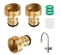 3 Pezzi Adattatore rubinetto Canna Acqua Universali per Miscelatore Adattatore per Tubo, 22mm Femmina 24mm Maschio per Rubinetti Da Cucina, Da Bagno E Da Giardino