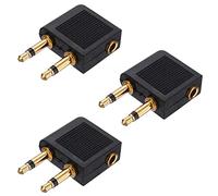 3 Pezzi Adattatori Aereo, Adattatore Audio Aviazione, Volo Aereo Adattatori, Maschio Adattatori Aereo, Adatto per Maggior Parte Degli Aerei, Due Maschio Mono 3,5 mm a Una Presa Femmina da 3,5 mm