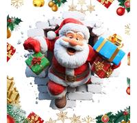 3 Pezzi Adesivi Da Parete Natalizi 38x35,35 Cm PVC Babbo Natale Adesivi Natalizi Che Rompono I Muri Adesivo Da Parete Creativo Natalizio Finestra Di Natale Si Aggrappa Per La Porta Del Soggiorno