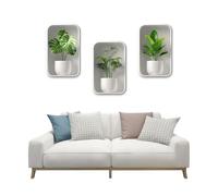 3 Pezzi Adesivi Murali Piante,HMCEY Adesivi da Parete Piante 20 X 30 CM | Wall Stickers Decorativi Parete,Adesivo Murali Soggiorno Moderni,Tre Modelli,Due Misure,Impermeabili,Per Finestre, Ufficio