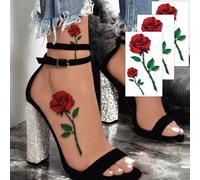 3 pezzi Adesivi per tatuaggi temporanei 3D a forma di rosa rossa, impermeabili, durano 2-5 giorni, adatti a donne e uomini, per coprire cicatrici, utilizzabili su braccia, polsi, spalle, gambe, vita,