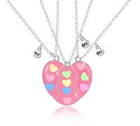 3 Pezzi, Adorabili Collane BFF per 3 Ragazze, Migliori Amici Ciondolo Cuore Collane, Best Friends Forever Collane Magnetiche, Amicizia Gioielli Regali per Ragazze Madre Amici Sorelle