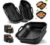 3 Pezzi Airfryer Stampo Silicone Pieghevole per COSORI Turboblaze 5,5L/6L/6,2L, Accessori per Friggitrice ad Aria per Philips 2000 Series 6,2L (NA230/00), Teglia Antiaderente Riutilizzabile, Senza BPA