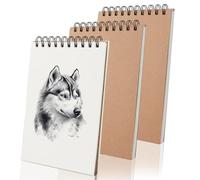 3 Pezzi Album da Disegno A5 Sketchbook, 120 gsm A5 Quaderno da Disegno Spiralato, 80 Pagine/ 40 Fogli Album da Disegno Professionale per Matita Penna Acquerello (Copertina Marrone)