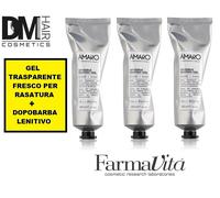 3 PEZZI AMARO INVISIBLE SHAVING GEL 125ml FRESCO GEL TRASPARENTE PER RASATURA