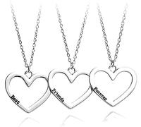 3 Pezzi Amicizia Cuore Design Collana a Catena in Argento Set Donne Ragazze Moda Squisito Affascinante Migliore Amico per Sempre clavicola Collana a Catena Gioielli Regalo Amicizia Regalo conveniente
