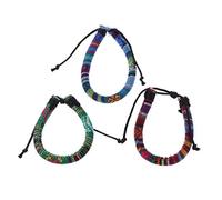 3 pezzi amicizia etnica tribale cotone lino braccialetto treccia boho corda di canapa gioielli colore casuale libro molto moda