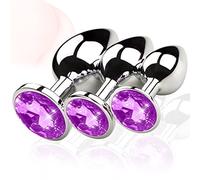 3 Pezzi Anale Butt Plug Set Anal Amal Plug Anale-Dilatatore Analesex toy Plugs per Uomo e Donne Grande Piccolo (Viola)