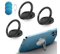 3 Pezzi Anello per Cellulare, Rotazione a 360° Supporto Cellulare Rotazione,Con 3pezzi di ferro+1perno di carta Supporto per Cellulare Anello per Tutti gli Smartphone (3 Nero)