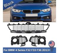 3 pezzi anteriore bassa griglia fendinebbia custodia per BMW F32 F33 F36 4 serie 420i 430i 440i M Sport paraurti anteriore fendinebbia griglia da corsa nera