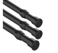 3 pezzi Asta di serraggio per tende, asta di tensione senza foratura, asta telescopica per il serraggio, asta per tende a molla per il serraggio- Nero,92-125CM(diametro 13mm)