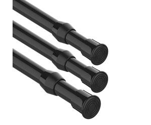 3 pezzi Asta di serraggio per tende, asta di tensione senza foratura, asta telescopica per il serraggio, asta per tende a molla per il serraggio- Nero,92-125CM(diametro 13mm)