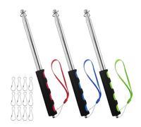 3 Pezzi Asta Telescopica per Bandiera, 2m Telescopica per della Bandiera Asta della Bandiera Acciaio Inox Asta Bandiera Telescopica con 12 Clip per Guide Turistiche, Campeggio, Insegnanti