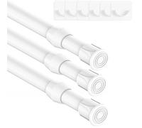 3 Pezzi Aste per Tende Estensibili a Molla per Tende da Doccia Armadio Guardaroba Librerie （30-45cm,Bianco)