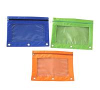3 Pezzi Astuccio a Tre Anelli Oxford, Custodia Trasparente | Pochette per Documenti e Monete, Bordi Lisci, Facile da Pulire, Pratica per Raccogliere Piccoli Oggetti