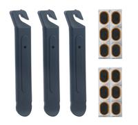 3 pezzi attrezzi per la riparazione di pneumatici per biciclette, leve smontagomme bici, leva per pneumatici bicicletta, con 12 patch per riparare le gomme delle biciclette, per vari tipi biciclette