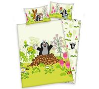 3 pezzi Baby biancheria da letto double face immagine: la piccola talpa della Renforcé 100 x 135 cm + 40 x 60 cm + 1 lenzuolo con angoli in bianco 70 x 140 cm