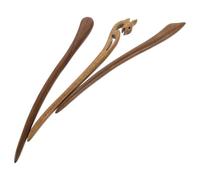 3 Pezzi Bacchette per Chioma Vintage in Legno Marrone