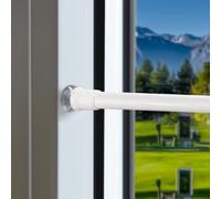 3 Pezzi Bacchette per Tende Regolabili, Bacchette Estensibili, Bastoni per Tende a Pressione, Fissaggio senza trapano né viti, Diametro 7.6/10mm, Bianco, 80-120 cm