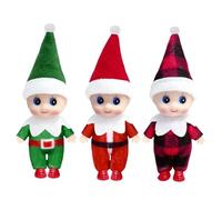 3 Pezzi Bambola Elfo Natale Baby per Bambini,Mini Carino Elfo Bambino Gemelli Bambole Natale Accessori,Elfi Pupazzo Tradizionali Giocattolo Nuovo Regalo per Ragazze e Ragazzi Decorazioni di Feste