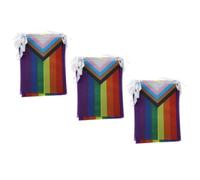 3 Pezzi Bandiera Arcobaleno Progress Orgoglio, Triangolare | Decorazione da Interno e Esterno, Facile da Appendere, Non Sbiadisce, per Movimenti Sociali e Bisessuali