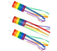 3 Pezzi Bandiera Del Parabrezza Arcobaleno，Manica a Vento Colonna Arcobaleno，palloncini ornamento bandiere con maniche a vento.