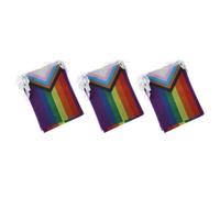 3 Pezzi Bandiere Orgoglio Progressi Arcobaleno in Poliestere | Facili da Appendere, Riutilizzabili e Sbiadire, Decorazione Vivace per Movimenti Sociali e Bisessuali