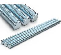 3 Pezzi Barre Filettate M8 x 30 CM Barra Filettata in Acciaio Zincato al Carbonio Barra Filettata con Filettatura Metrica Completa Perni Filettati con Classe di Resistenza 4.8, DIN 975 (Argento)